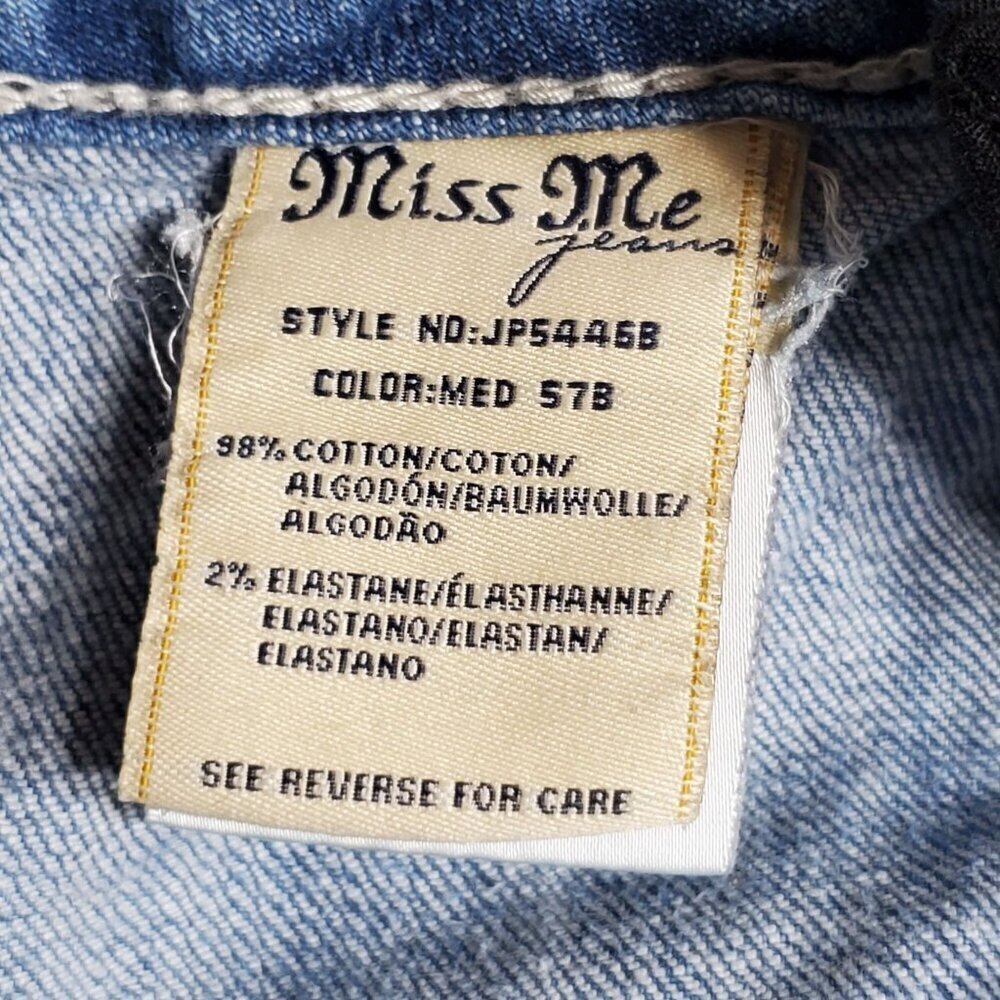 Miss Me Womens Size 29 Medium Wash Bootcut Jeans With Embellished Back Pockets - Picture 5 of 15